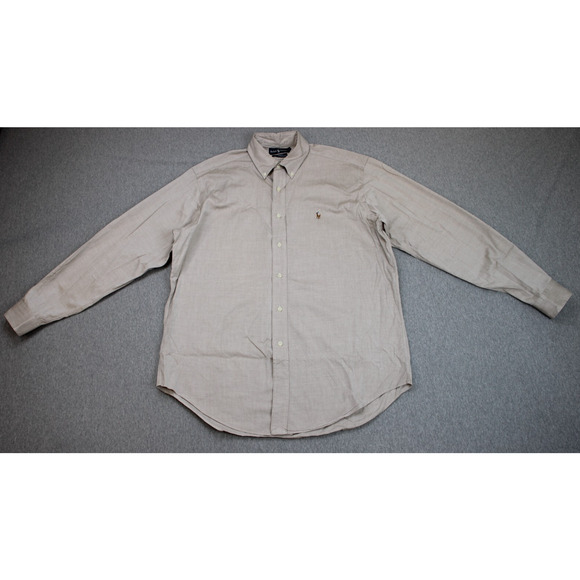 Polo Ralph Lauren Other - Polo Ralph Lauren Shirt Men Size 16-35 Beige Long Sleeve Button Down Cotton
